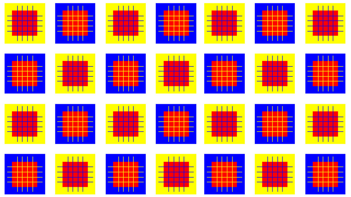 Красные квадраты.