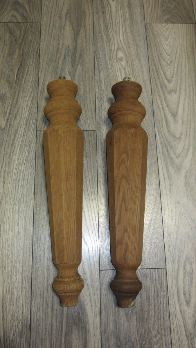 Дубовые ножки "после" и "до"