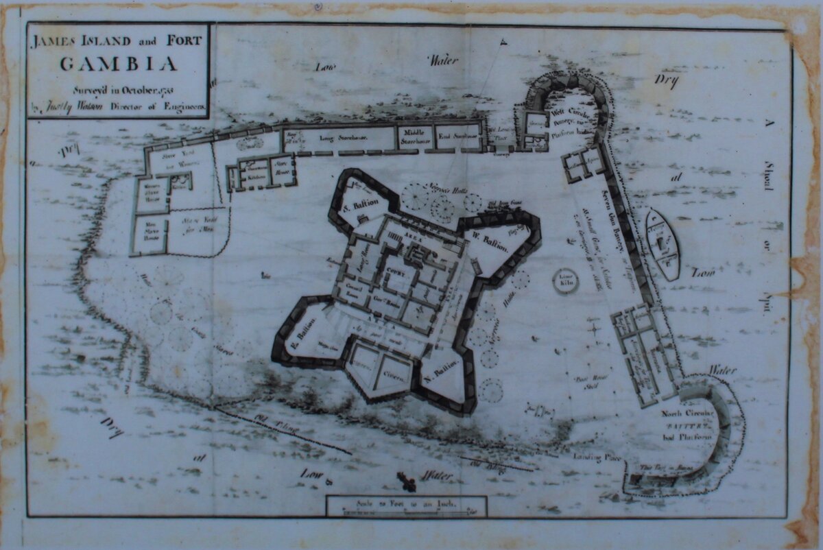 Старинная карта острова Джеймса