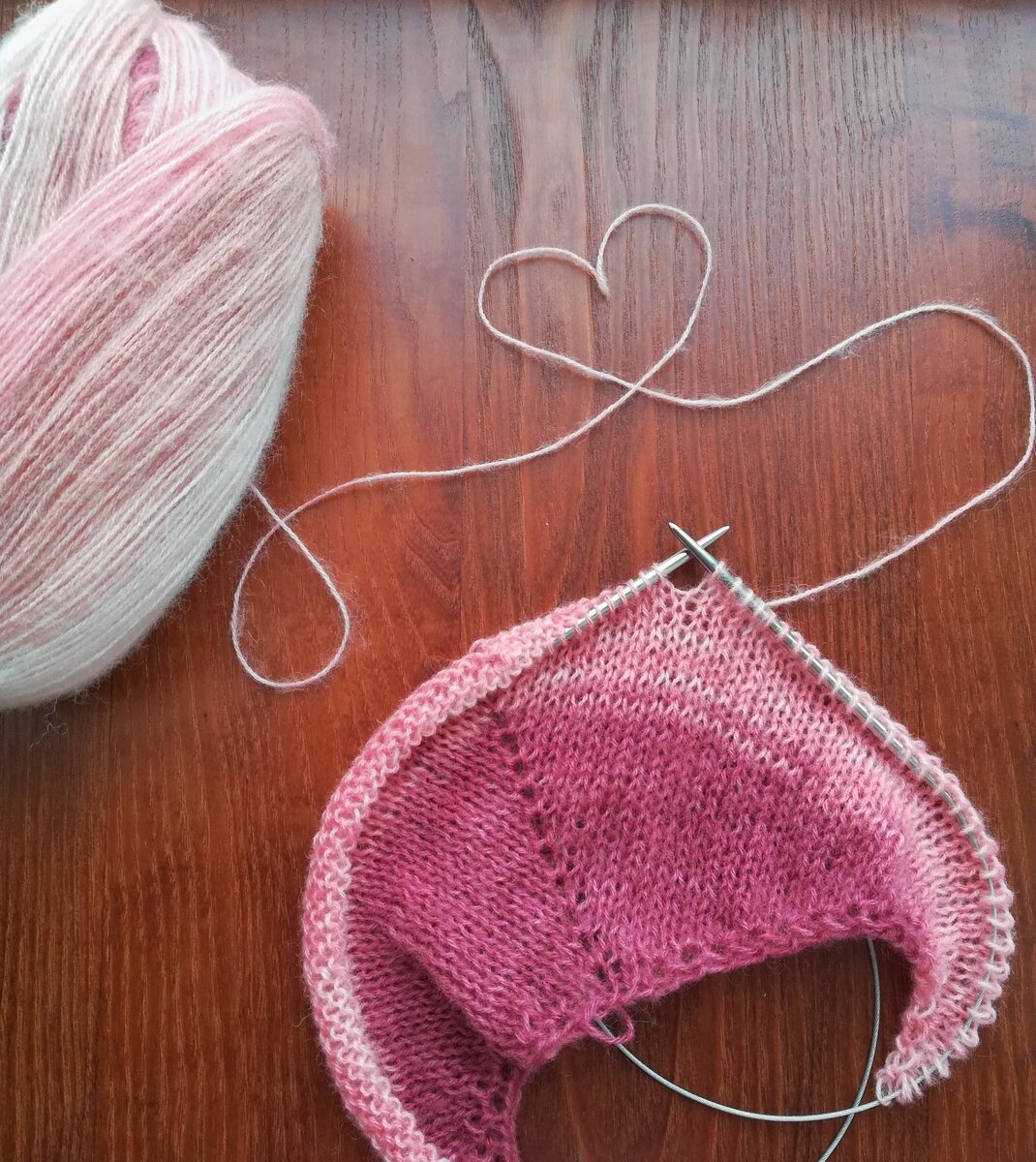 В процессе вязания бактуса