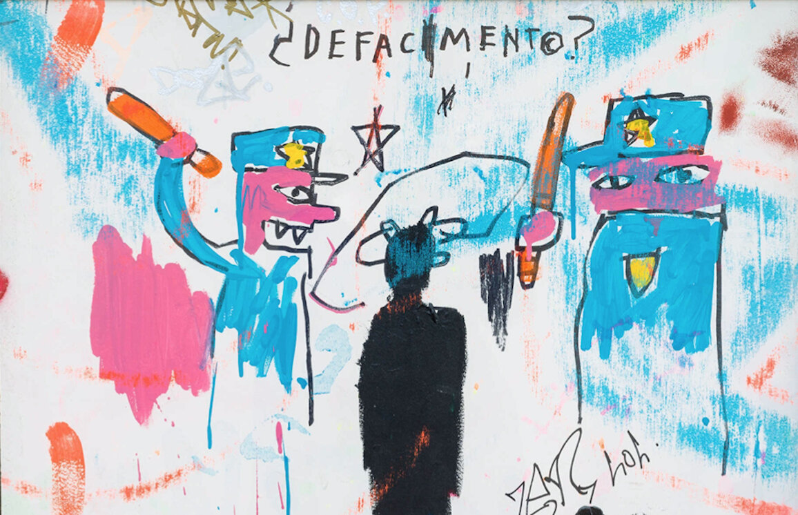 Жан-Мишель Баския, «Искажение» («Смерть Майкла Стюарта»), 1983.