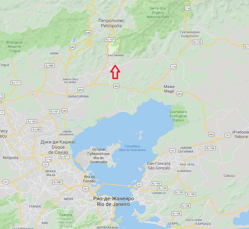 Вила Мимоза на карте Рио де Жанейро