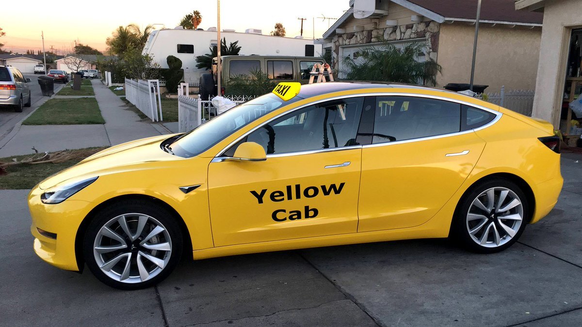 Такси Tesla Model 3. Фото из открытых источников