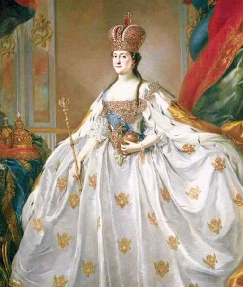 Екатерина II. Коронационнный портет. Худ. Стефано Торелли. Источник: wikipedia.org
