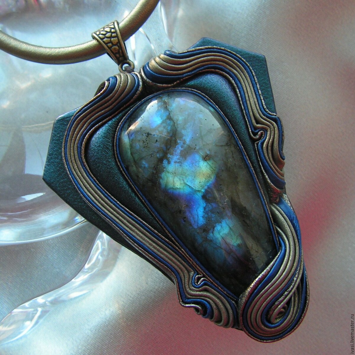 Украшения с минералом лабрадор