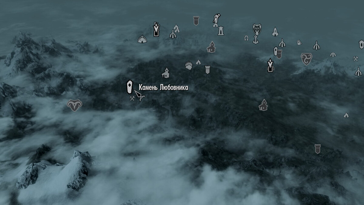 Карта с указанием Камня Любовника