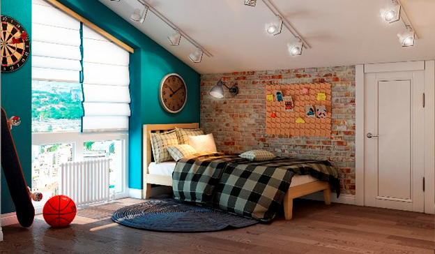 Интерьер детской комнаты в стиле лофт