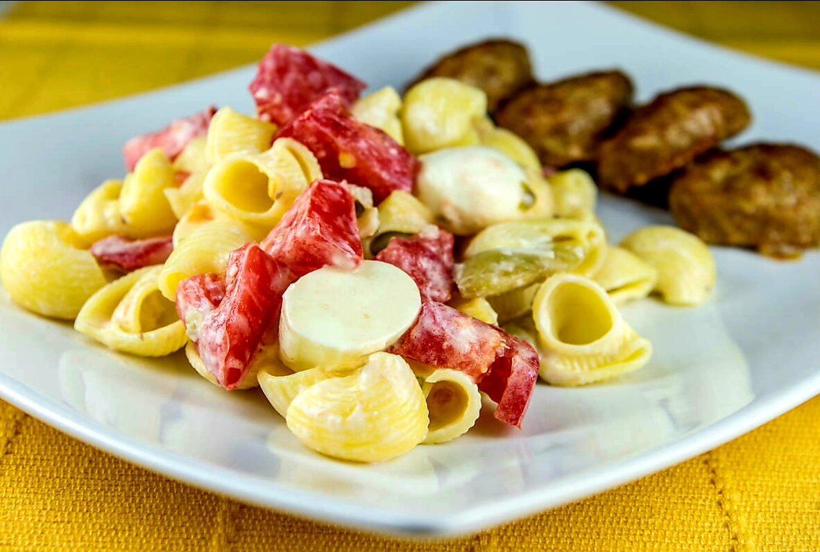 Рецепты, еда, макароны, салат, домашняя кухня