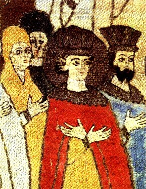 Предполагамое изображение Дмитрия Внука на «Пелене Елены Волошанки». Источник: Википедия