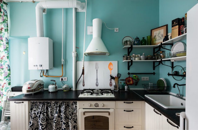 Газовый котёл на кухне — 12+ фото идей дизайна интерьера