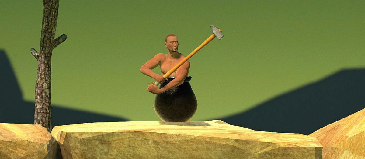 Getting over it играть. Геттинг овер ИТ. Чел с кувалдой. Человек в котле с кувалдой. Человек в горшке с кувалдой.