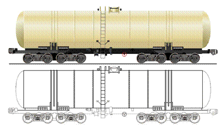 Рис. 4 Восьмиосная цистерна