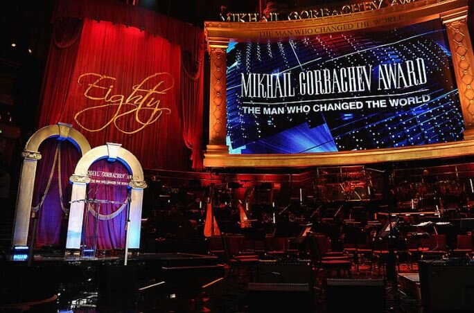 Общий вид на концертный зал, где праздновали 80-летие Михаила Горбачева. (Photo by Ian Gavan/Getty Images)