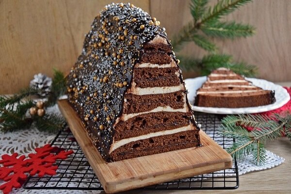 Новогодний торт Елочка, пошаговый рецепт с фото