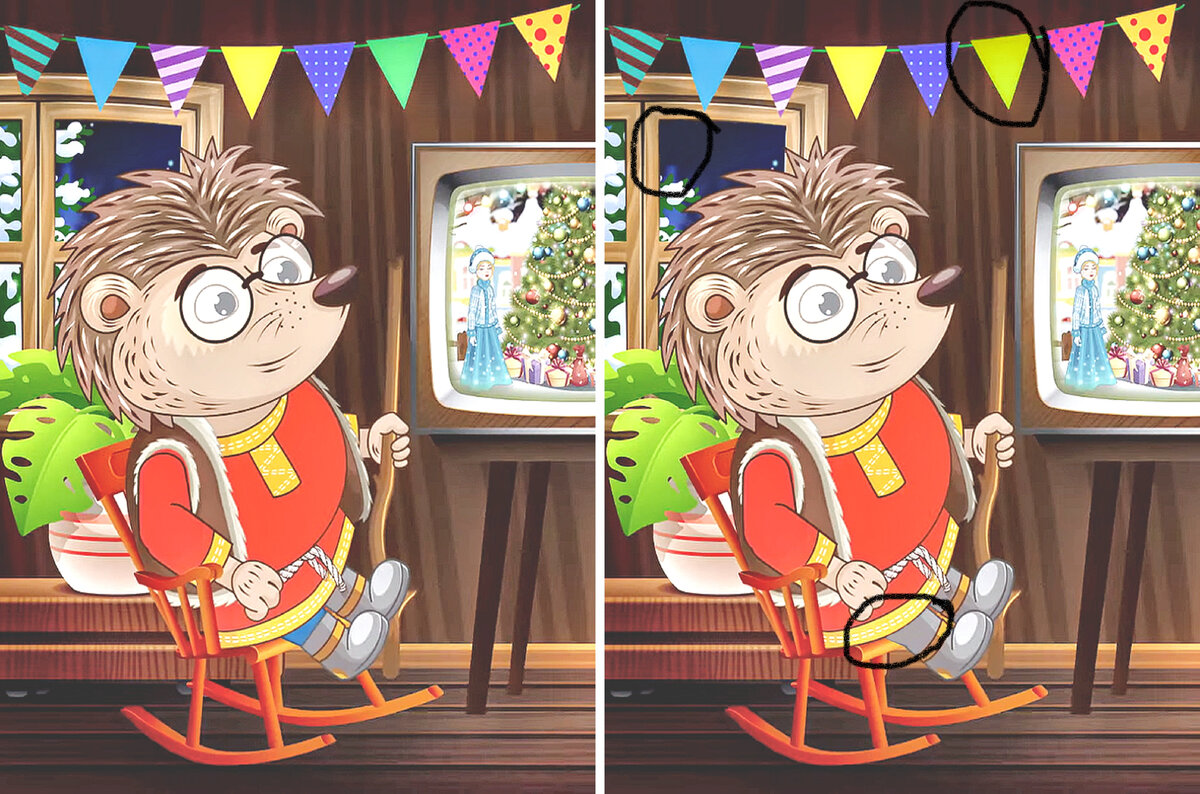 Найдёте по 3 отличия👀 в двух заданиях между ёжиком и волком Разминка ...