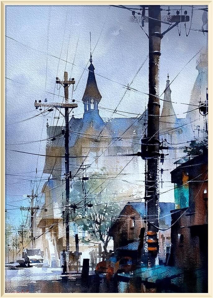 © Томас Шаллер  / Thomas W. Schaller / * 1967 / Watercolor /  Close to Home/ Близко к дому