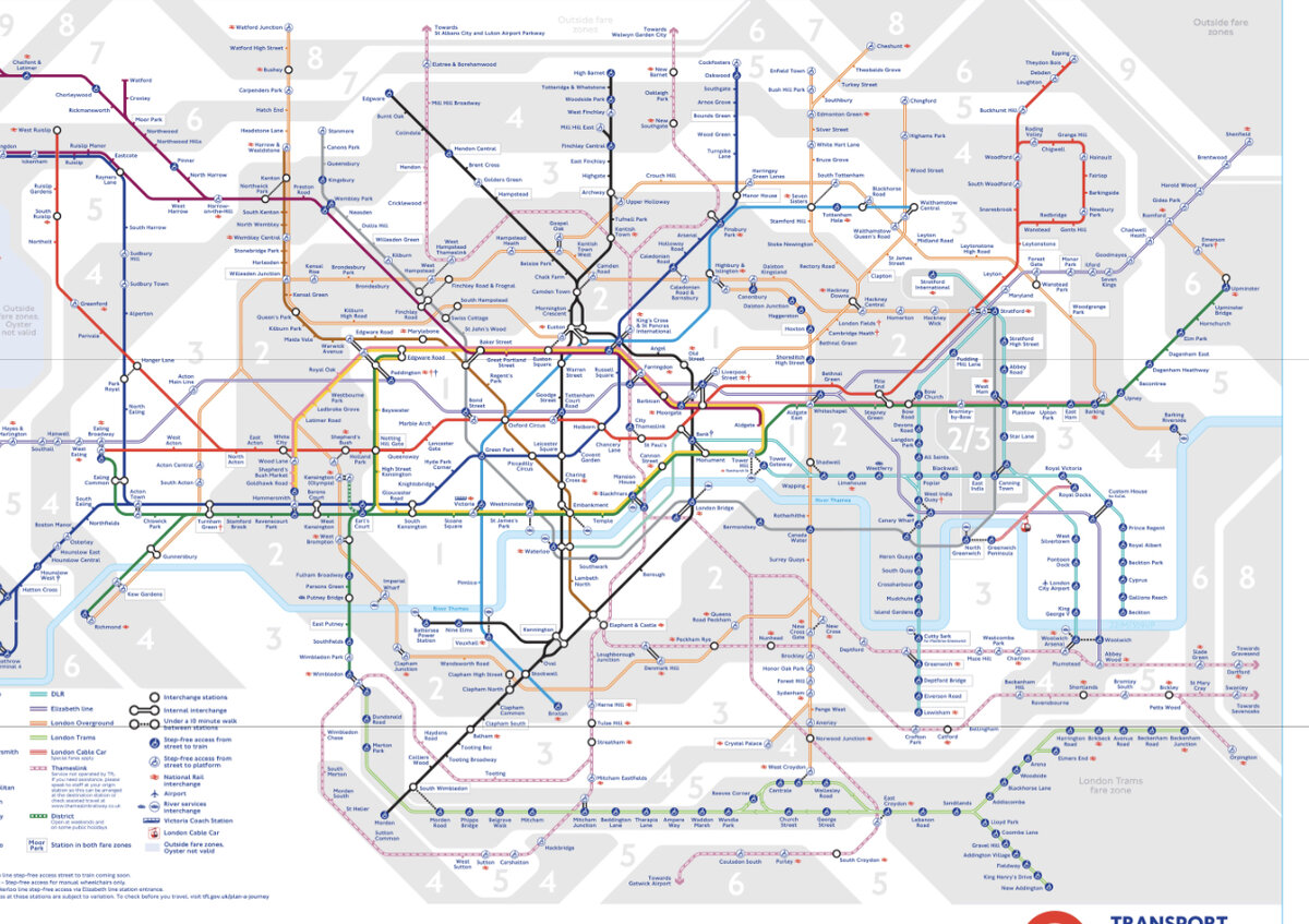 Схема метро лондона 2022