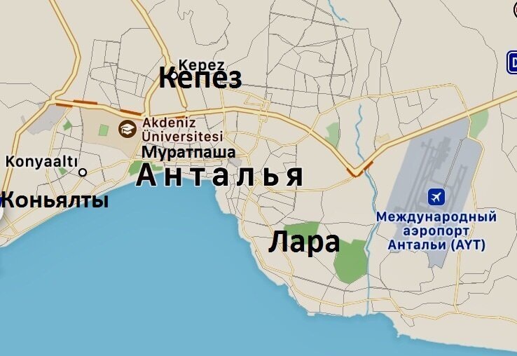 Карта Антальи
