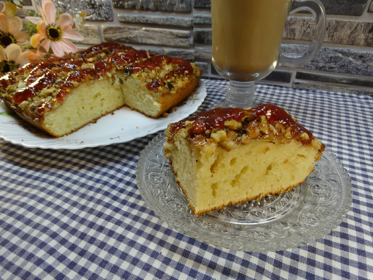 Пирог “Кудряш” с клубничным джемом | Готовим вкусно дома/ Кулинария/ Рецепты  | Дзен