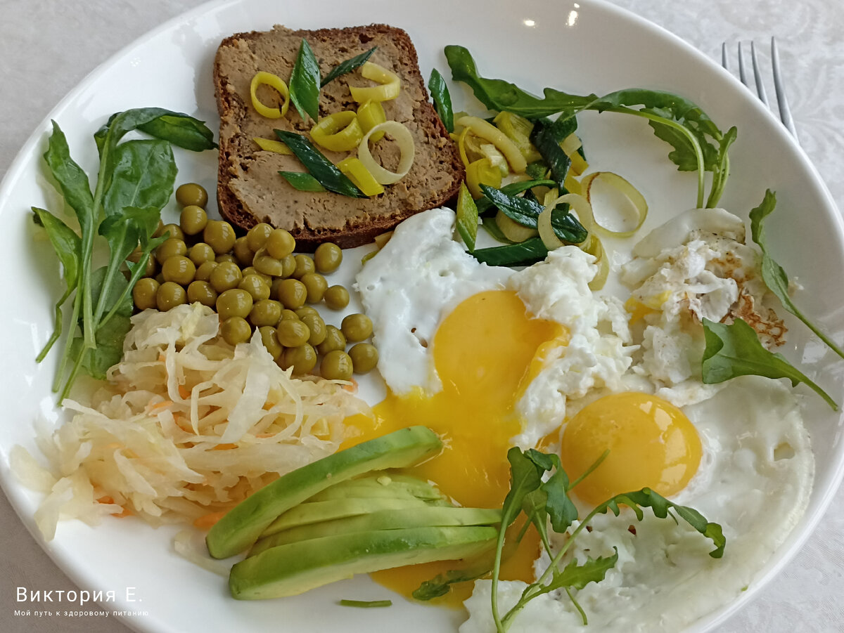 Завтрак с добавлением паштета и лука-порея