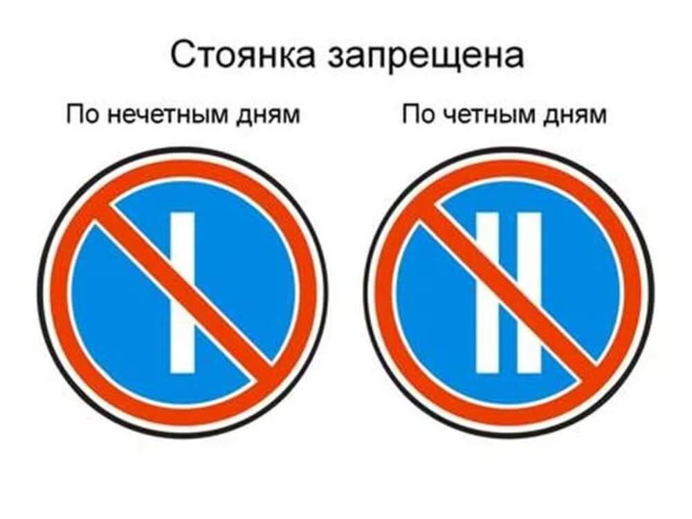 Знак стоянка запрещена по четным и нечетным числам фото