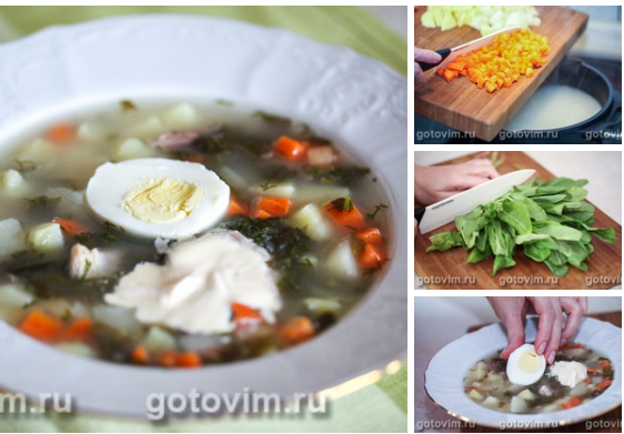 Щавелевый суп готовят на овощном и мясном бульоне или просто на воде