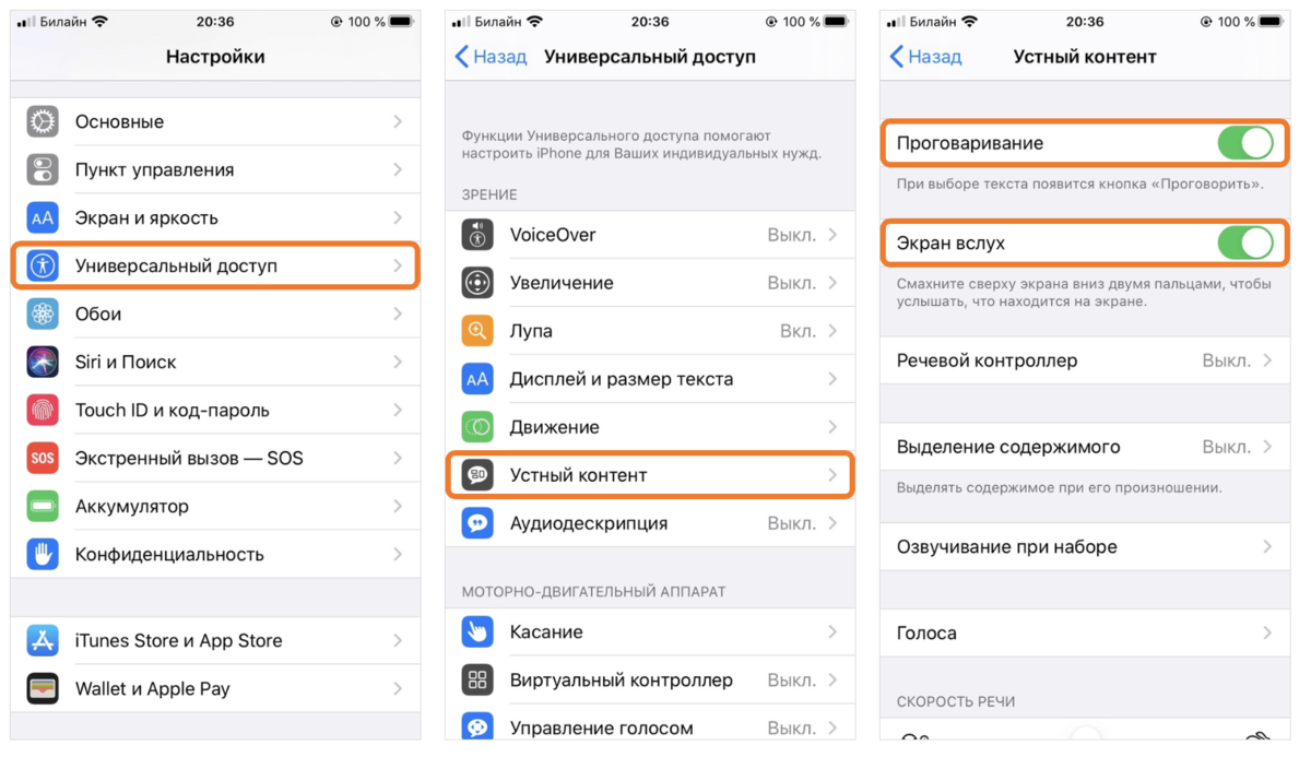 Как в iPhone включить проговаривание текста (чтение вслух)? |  Apple-Sapphire.ru | Дзен