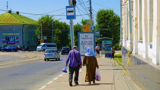 Прогулка по улице Ленина в Ульяновске - лето, зелень, старинные особняки