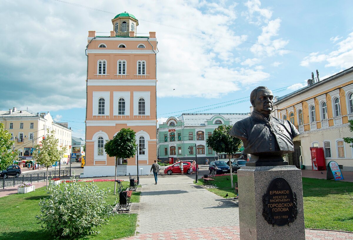 Работа в муроме. Площадь Ермакова Муром. Сквер Ермакова Муром. Памятник Ермакову Муром. Муром башня сквер Ермакова.