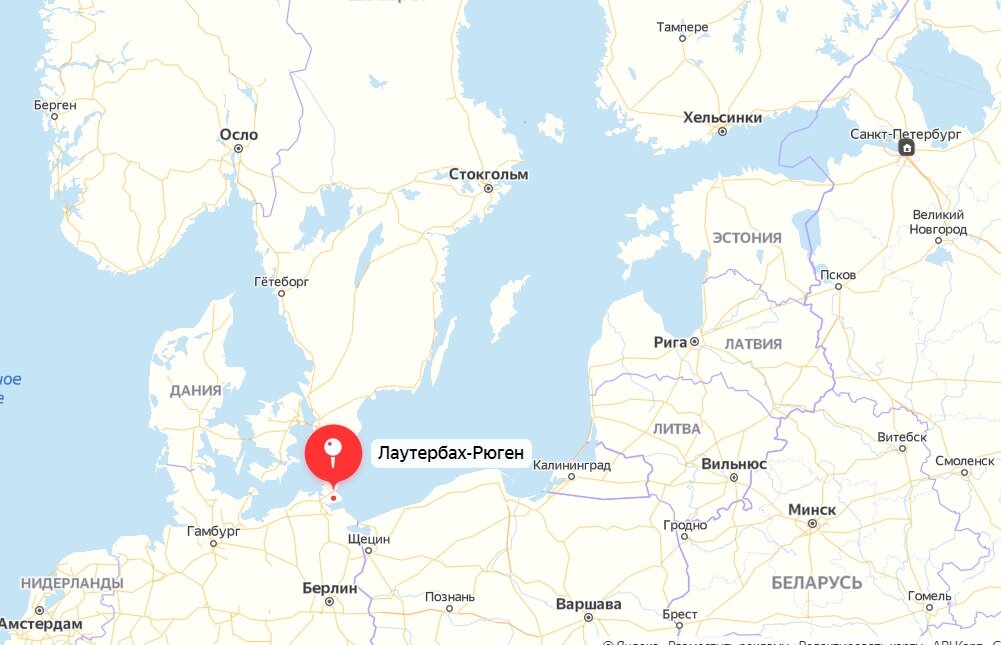 Место гавани на глобусе Балтийского моря. 