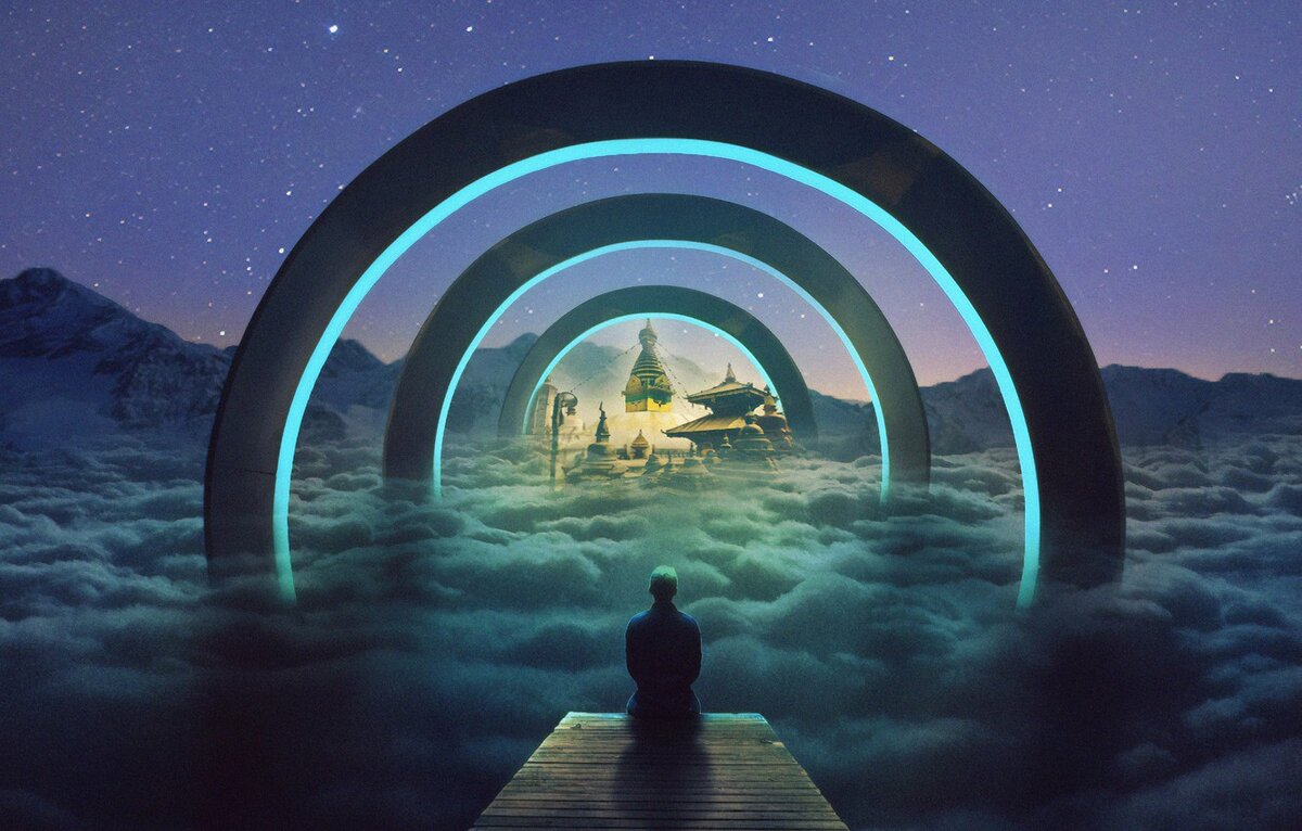 fantastika-fentezi-tunnel-chelovek-grafika-zhivopis  Картинка из интернета