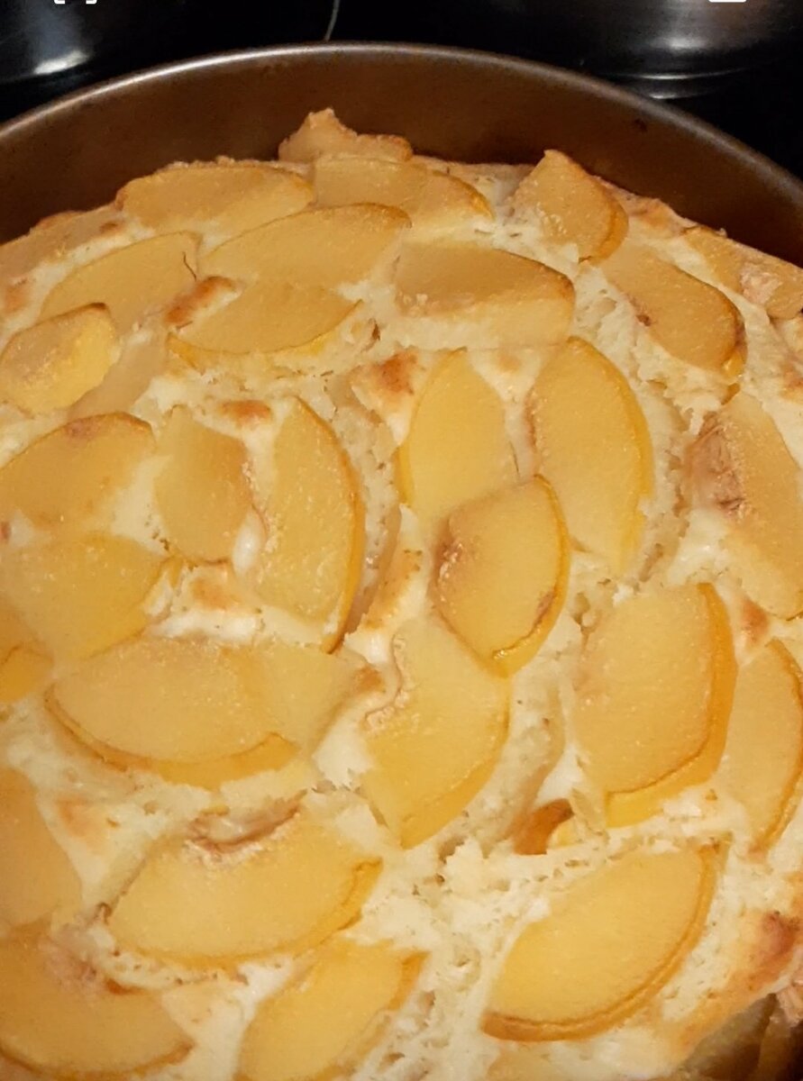 Творожный пирог с айвой 