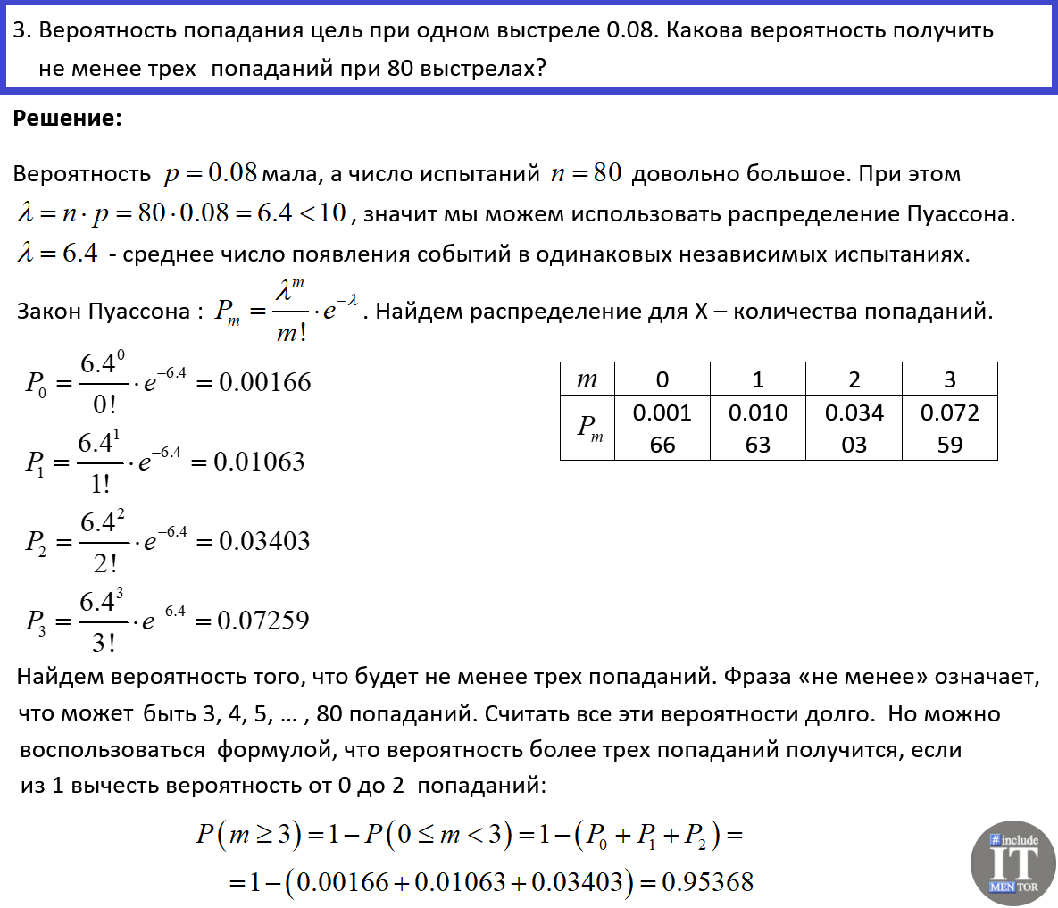 Разбор 5 задач по теории вероятностей и математической статистике |  Репетитор IT mentor | Дзен