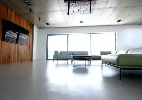 Полы из микробетона в интерьере 