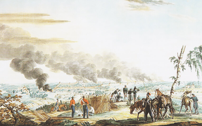 Пожар Смоленска. Неизвестный художник. 1816