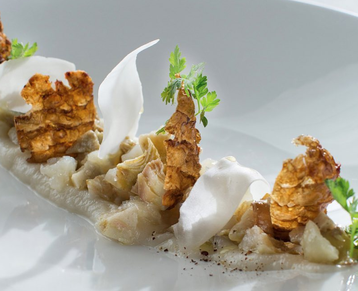 Закуска из топинамбура, ресторан Аист