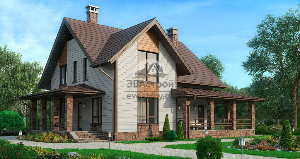 Проект двухэтажного дома 26-95C
