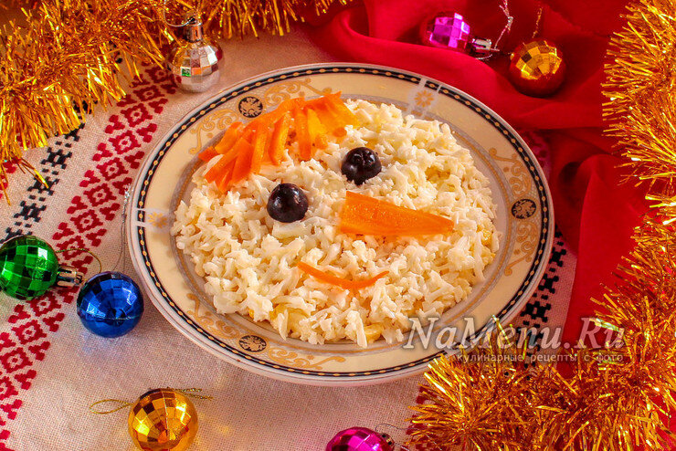 Салат «Снеговик» – пошаговый рецепт приготовления с фото