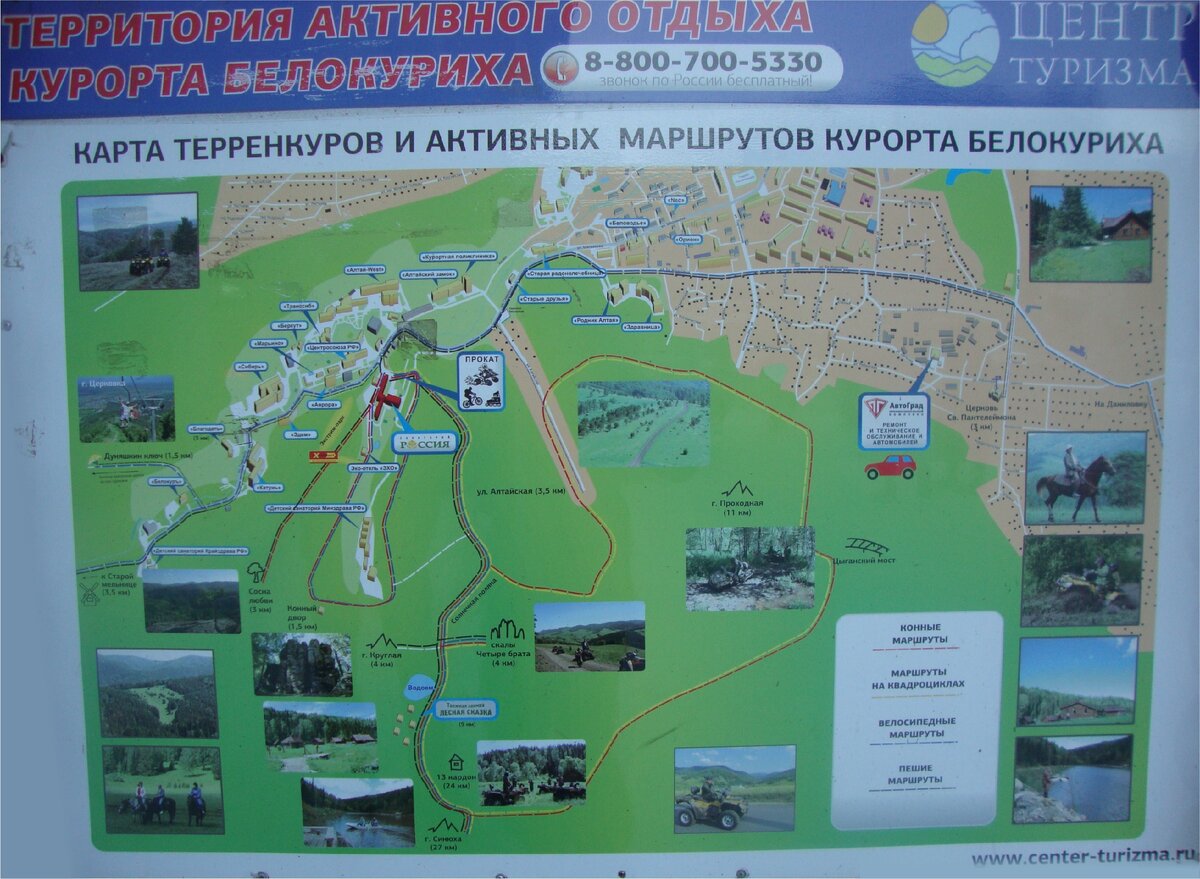 Схема маршрутов терренкуров Белокуриха