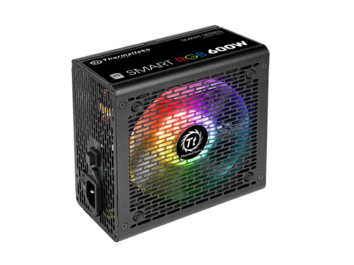 Вариант более дорогой чем первый, но эффектный. Это БП с RGB вентилятором. Если БП с вентилятором ставить вверх это будет очень красово. Если вы поставите его вентилятором вверх, то свечения не будет видно.