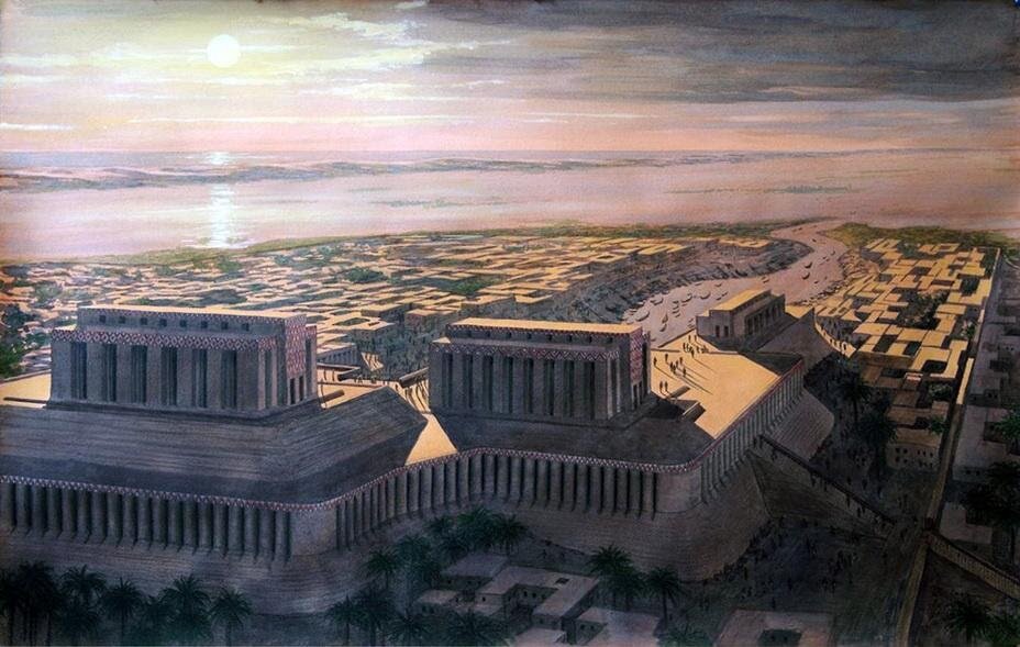 Шумерский город. Современная реконструкция.