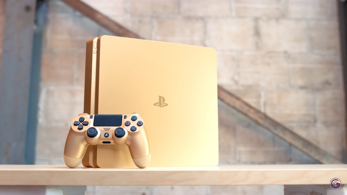 Золотая PS4 slim