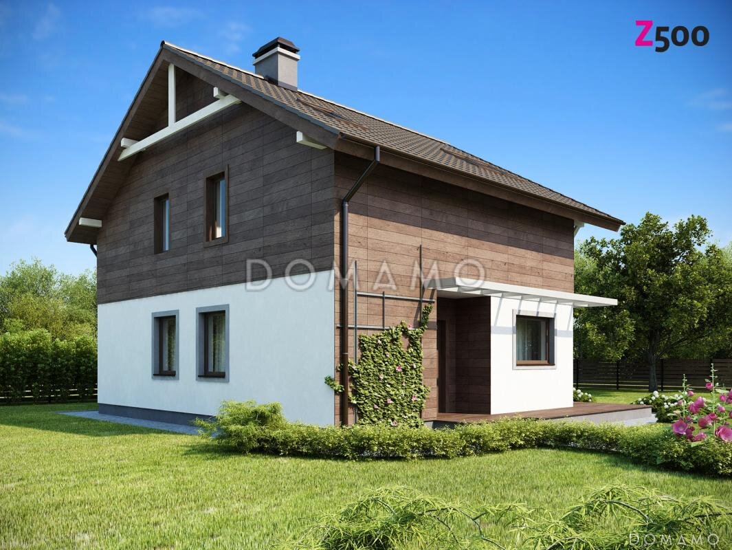 Двухэтажный дом 9*9 из кирпича с панорамным остеклением (проект D3119 в каталоге domamo.ru)