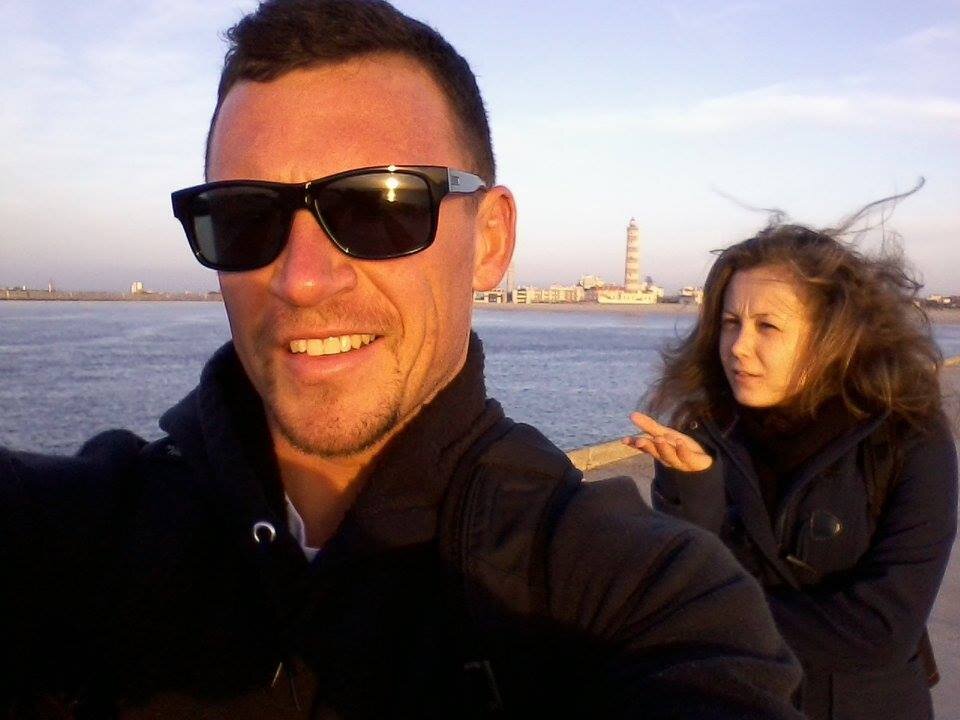 Джек и я на пляже Барра, Португалия. Январь 2014