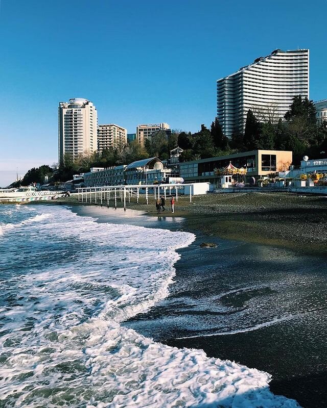 Набережная Сочи зимой