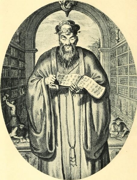 Портрет Конфуция, гравюра западного художника. (Image: Public Domain)