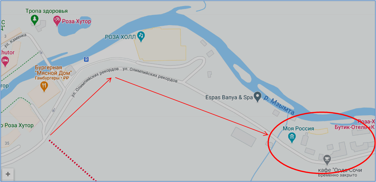 На карте отметила, как к нему добраться