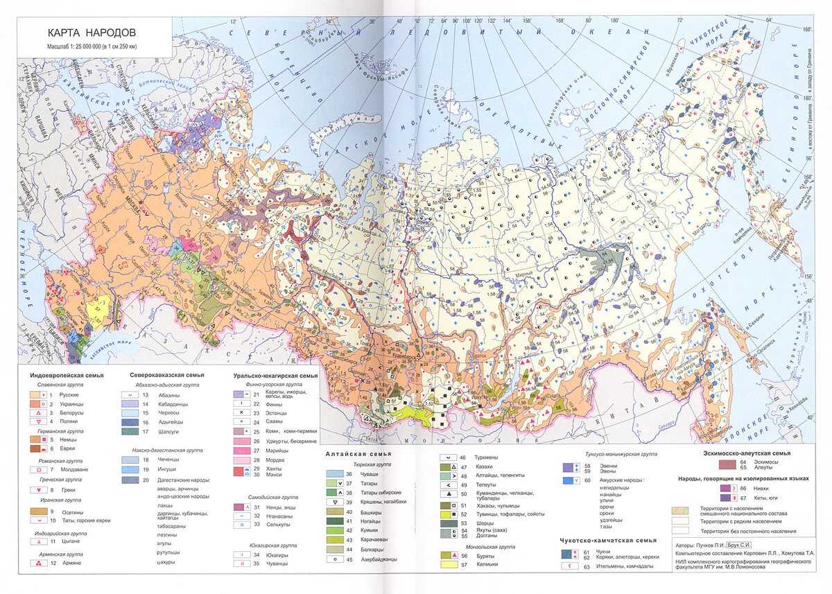 Карта россии по народам