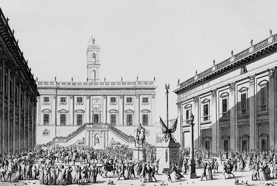 Гравюра 1807 г. Провозглашение Римской республики. Верне Карл Антуан Шарль Орас
