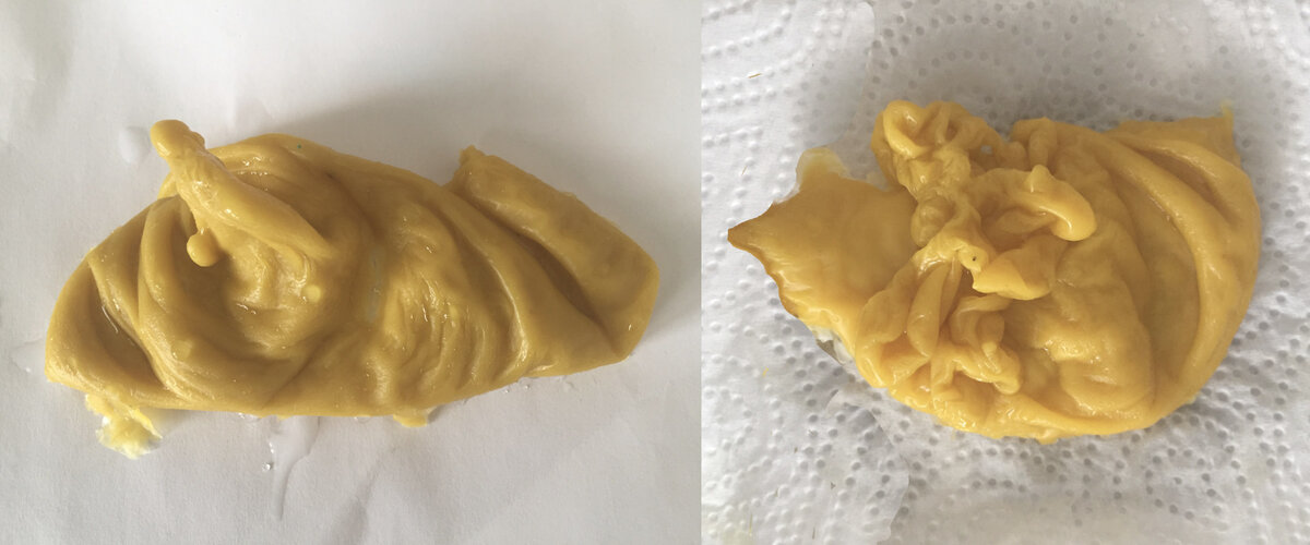 Слева ДО чистки, справа ПОСЛЕ чистки